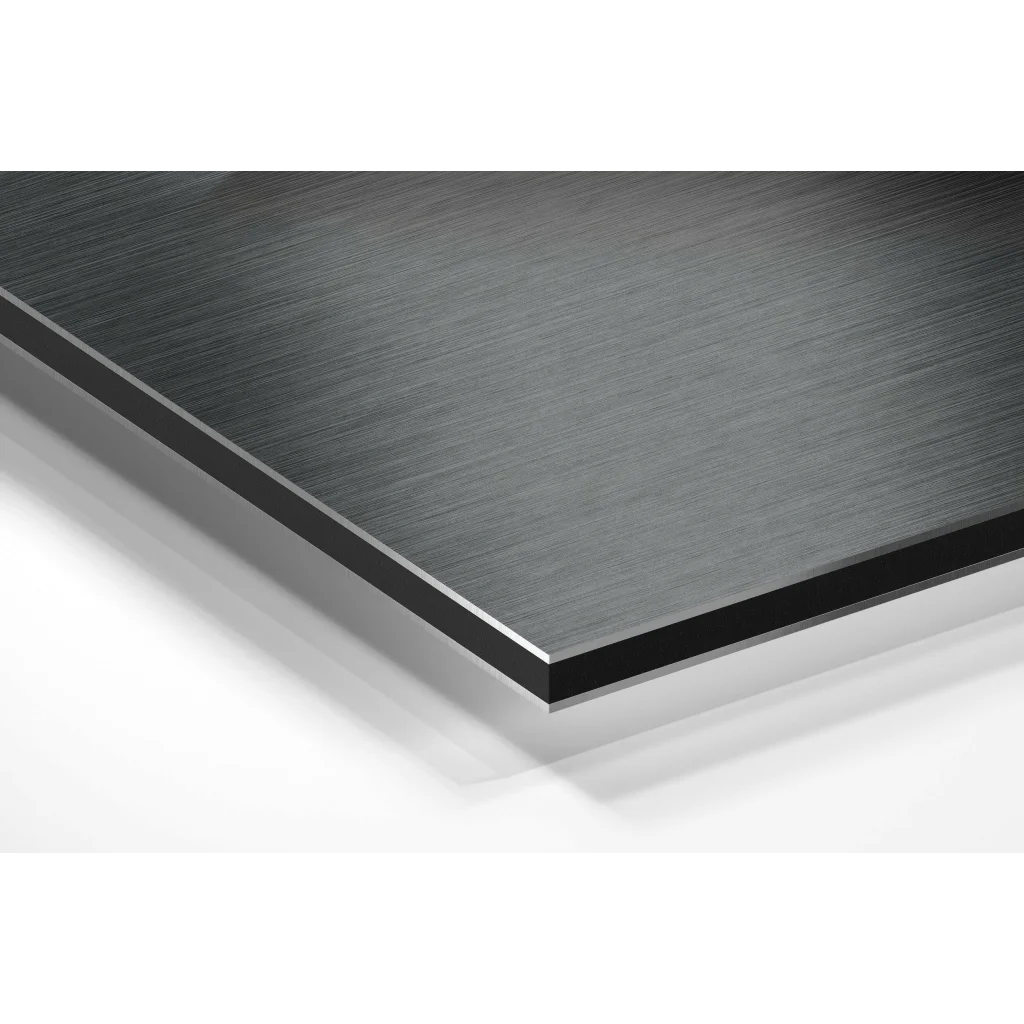 Brushed aluminium dibond wall art with black edge illusion