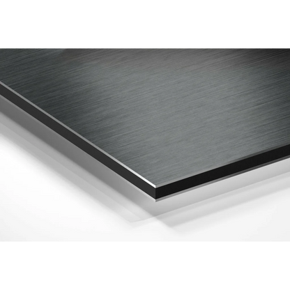 Brushed aluminium dibond wall art with black edge illusion