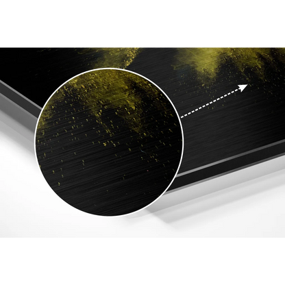 Stunning brushed aluminium dibond abstract art print with black frame