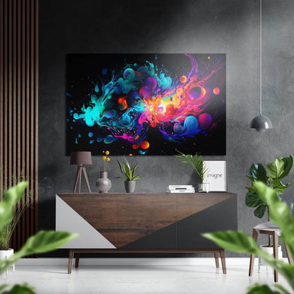 Samsung QLED 8K TV in brushed aluminium dibond art print