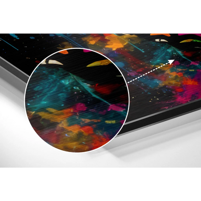 Vibrant abstract butterfly art on brushed aluminium dibond print