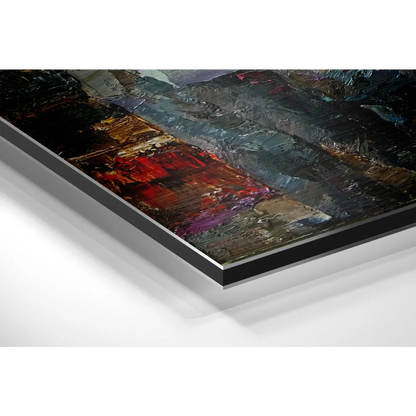 Stunning black and silver abstract art on brushed aluminium dibond