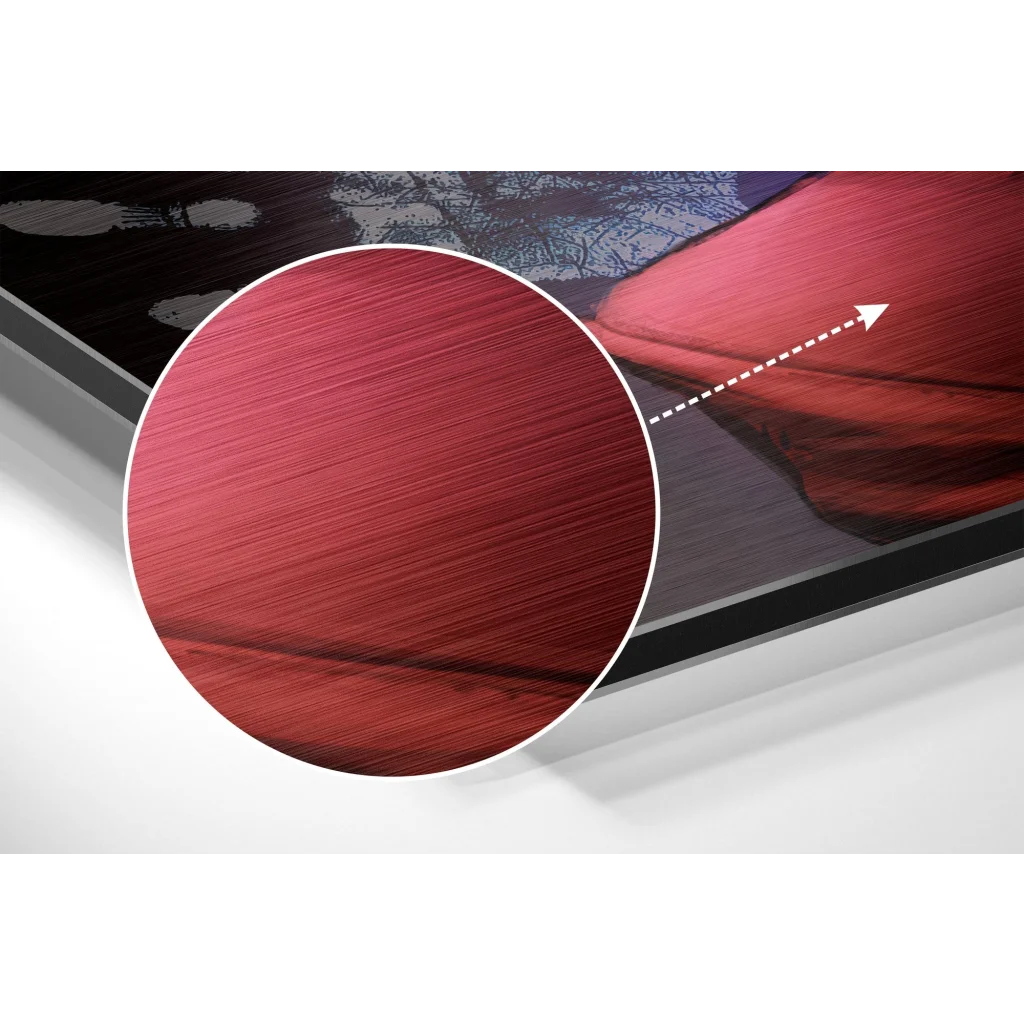 Red leather wallet chain with brushed aluminium dibond clasp