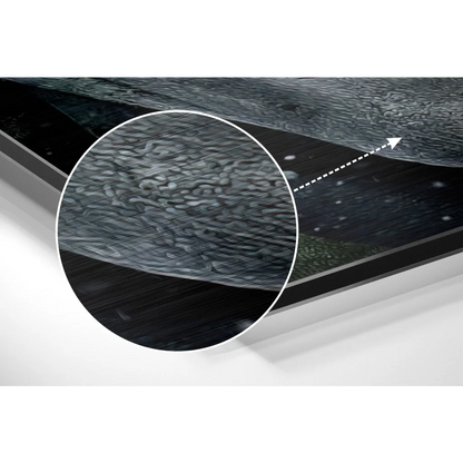 Black textured laptop skin on brushed aluminium dibond print