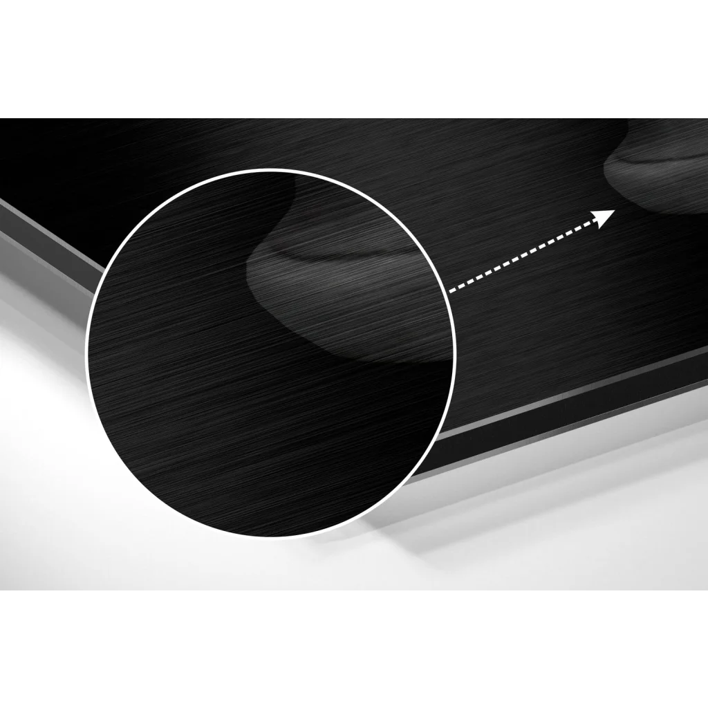 glass wall art Black brushed metal laptop keyboard on stunning brushed aluminium dibond art