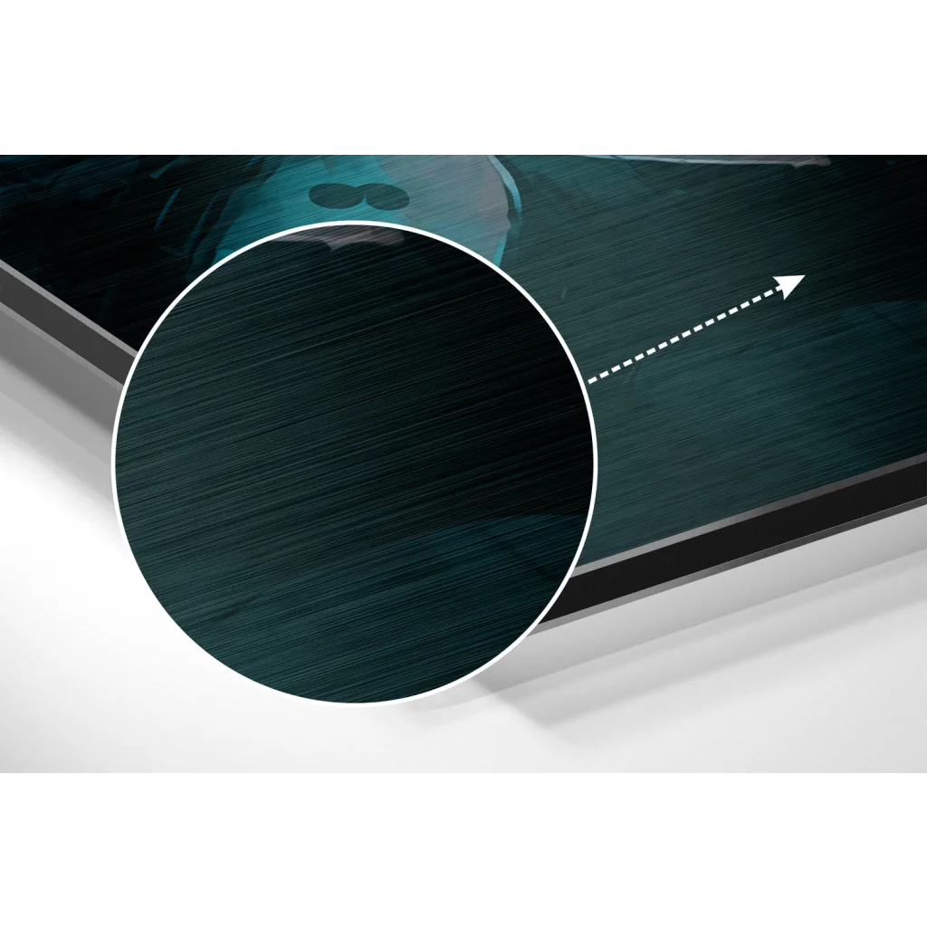 Teal brushed aluminium dibond Batman wall art frame