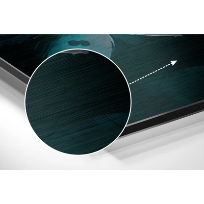 Teal brushed aluminium dibond Batman wall art frame