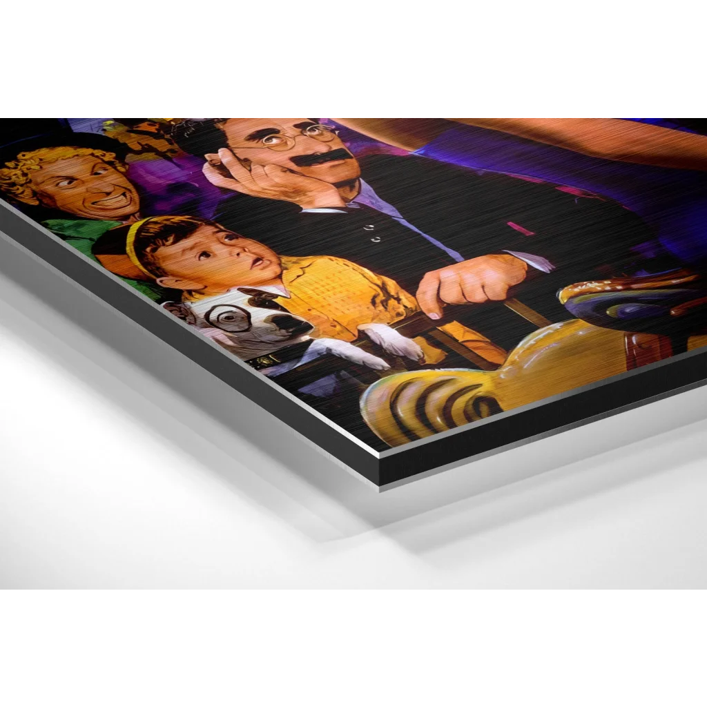 Gold black poster frame glossy finish on brushed aluminium dibond print