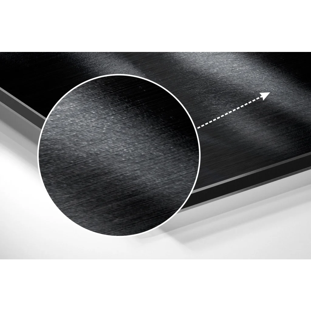 glass wall art Stunning brushed aluminium dibond portrait art print on black metal