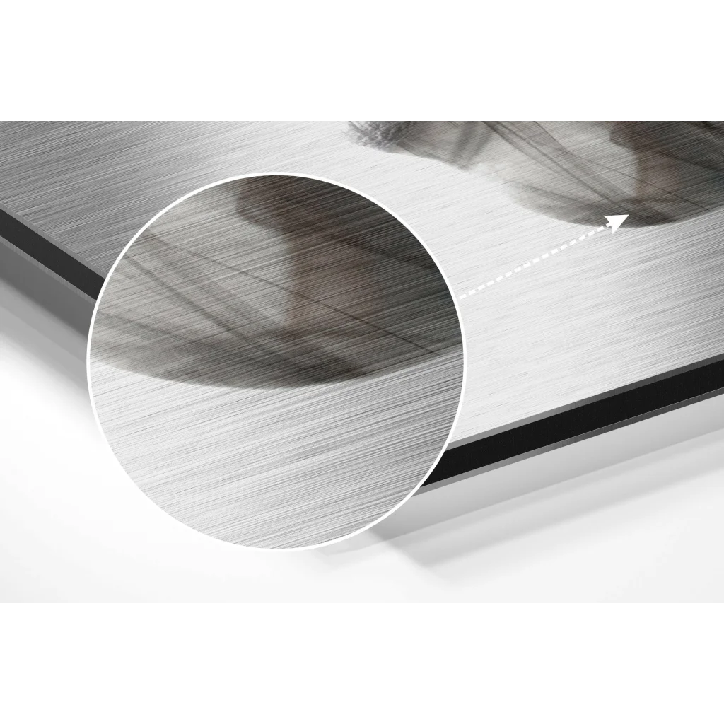 Stunning brushed aluminium dibond art print with sleek metal finish