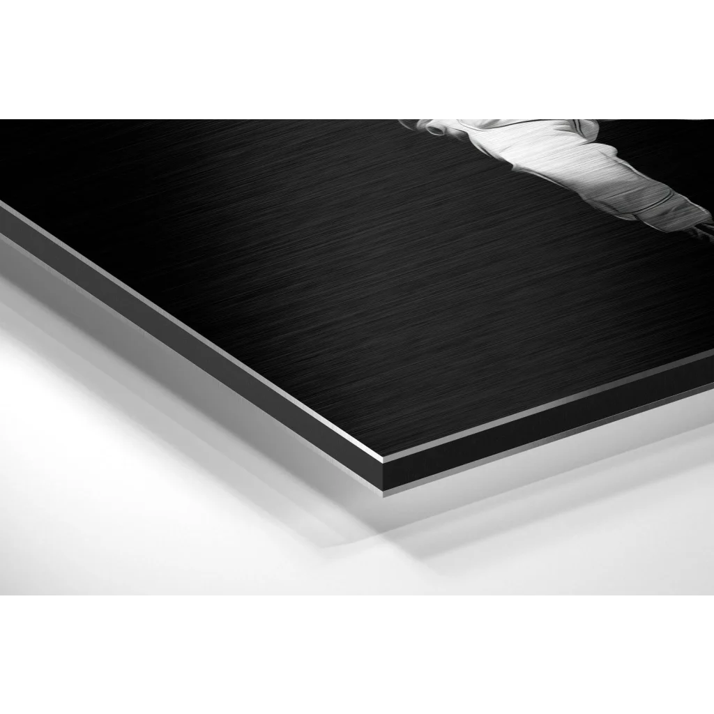 Stunning brushed aluminium dibond space art print with black frame