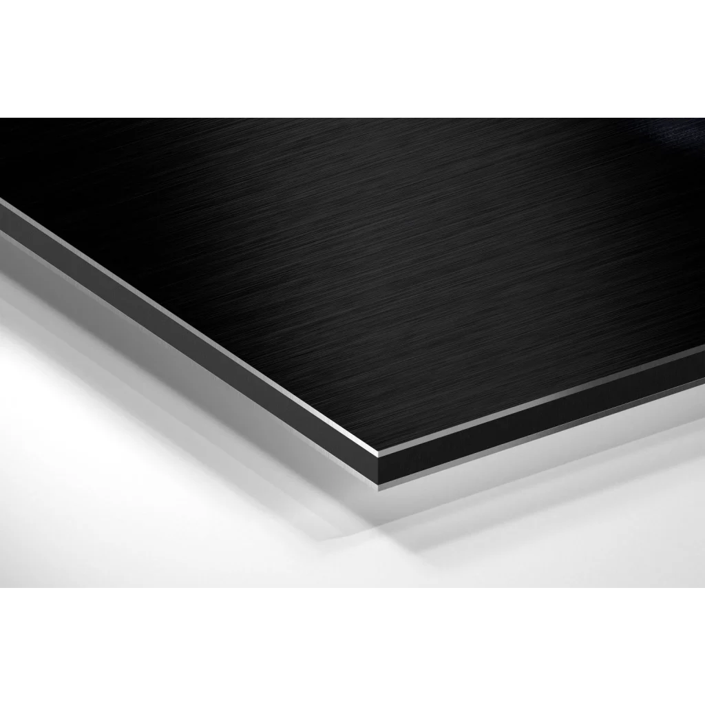 Sleek black brushed aluminium dibond wall art panel