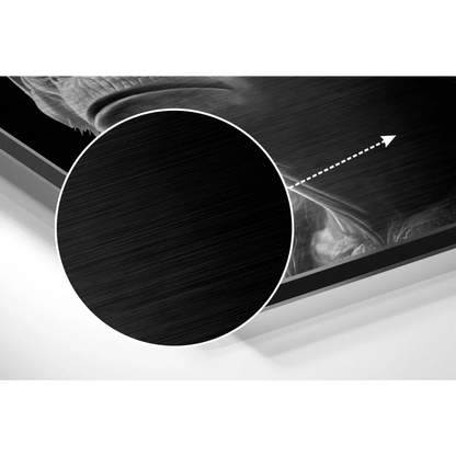 Black textured leather wallet chain with brushed aluminium clasp