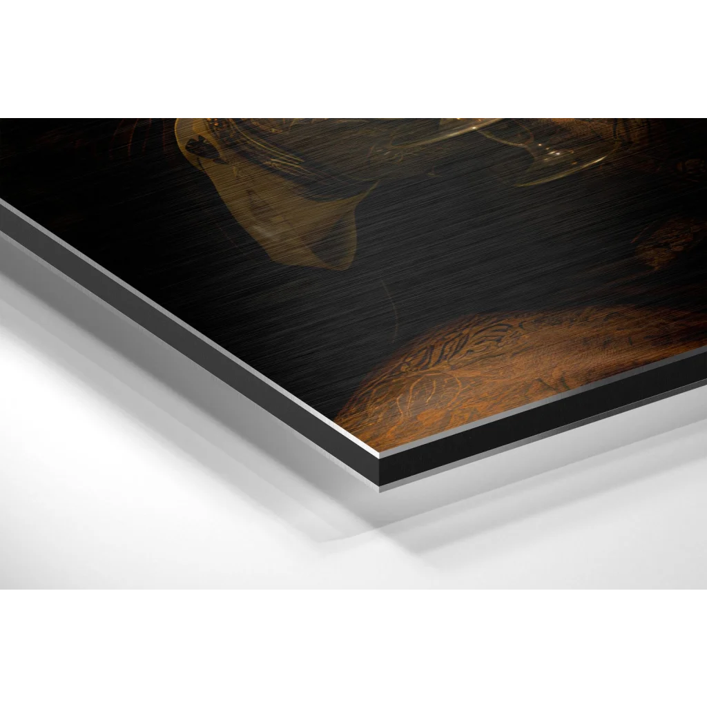 Glass Wall Art Stunning black and brown brushed aluminium dibond wall art