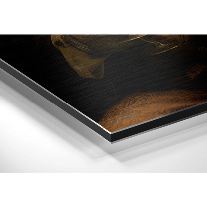 Stunning black and brown brushed aluminium dibond wall art