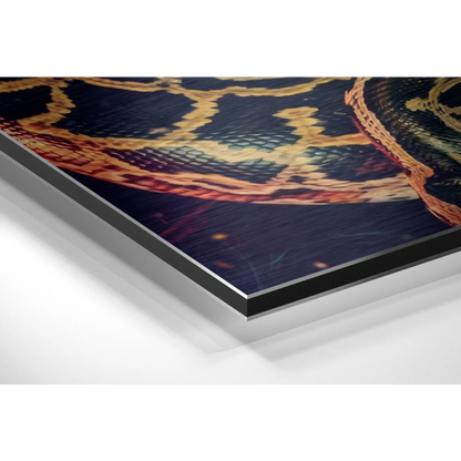 Ornate golden crown on brushed aluminium dibond wall art