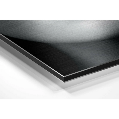 Sleek black brushed aluminium dibond wall art for modern homes