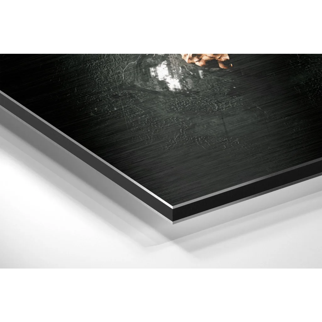 Glass Wall Art Black matte finish brushed aluminium dibond poster frame