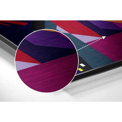 Purple black textured laptop skin on brushed aluminium dibond art