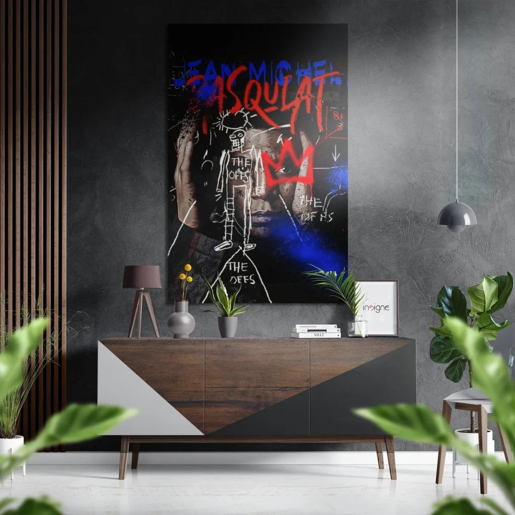 Bold graffiti canvas on brushed aluminium dibond wall art print