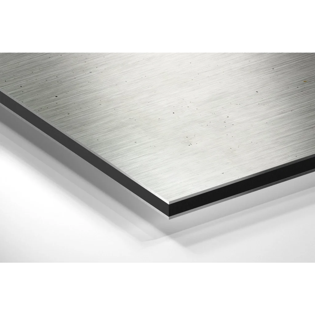 Stunning brushed aluminium Dibond wall art with stainless steel sheet and black edges