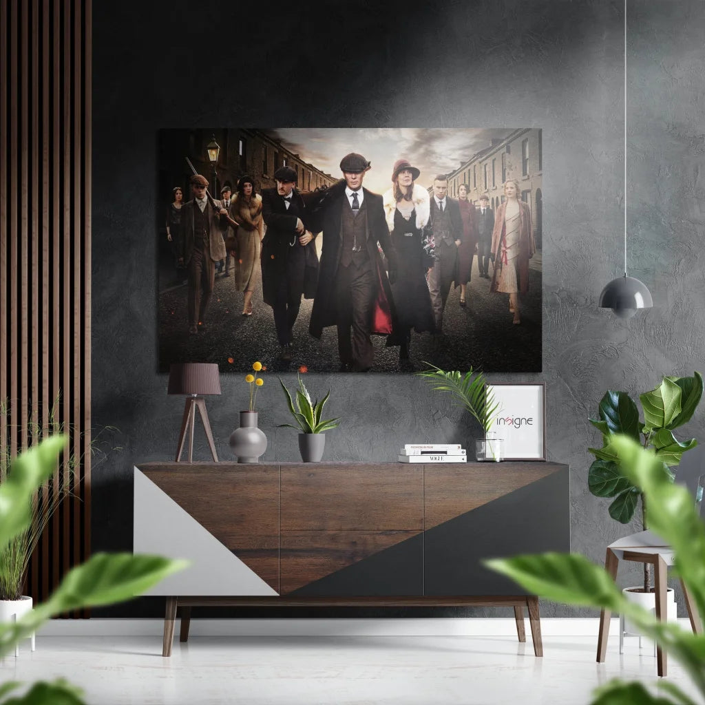 Peaky Blinders framed poster on brushed aluminium dibond wall art