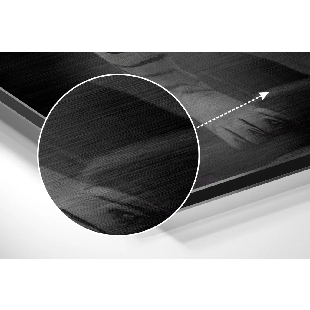 Close-up of brushed aluminium texture in Dibond wall art print