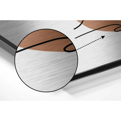 Close-up of brushed aluminium dibond with fine striations