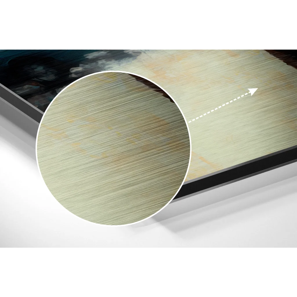 glass wall art Brushed gold metal surface on stunning brushed aluminium dibond wall art