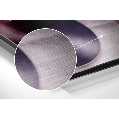 Stunning brushed aluminium dibond wall art with silver frame