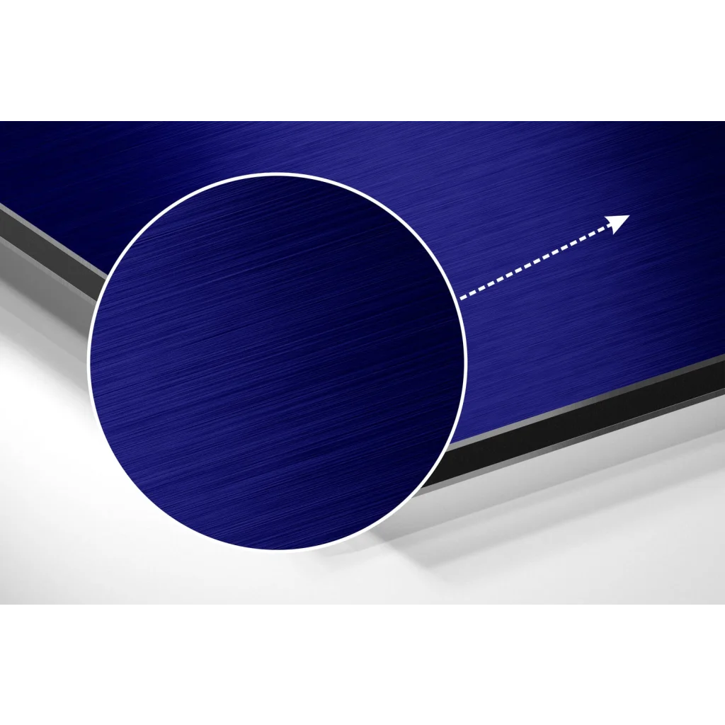 glass wall art Stunning blue brushed metal table tennis paddle on brushed aluminium dibond wall art print