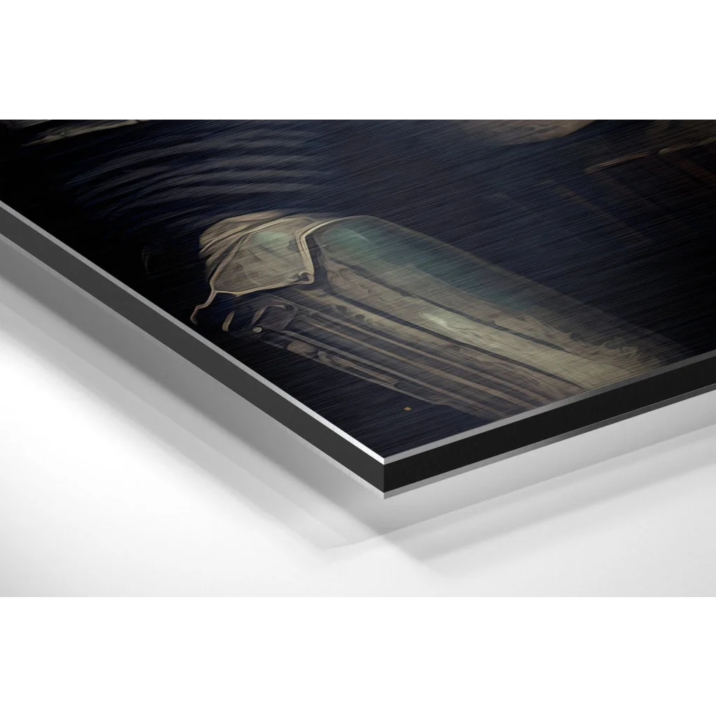 Glass Wall Art Moody black-framed acrylic print on brushed aluminium dibond wall art