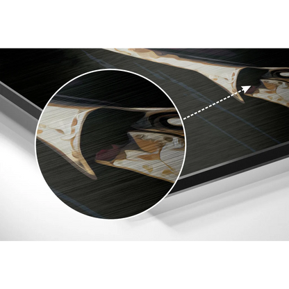 Black and white solar panel on brushed aluminium dibond wall art