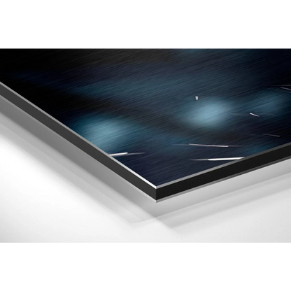 Black and white abstract art on brushed aluminium dibond wall print