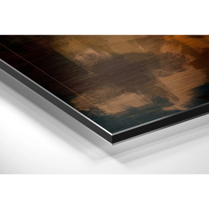 Stunning brushed aluminium dibond wall art with abstract earthy tones