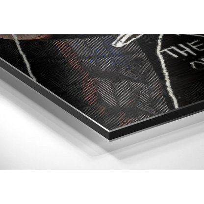 Stunning brushed aluminium dibond wall art with black acrylic herringbone texture