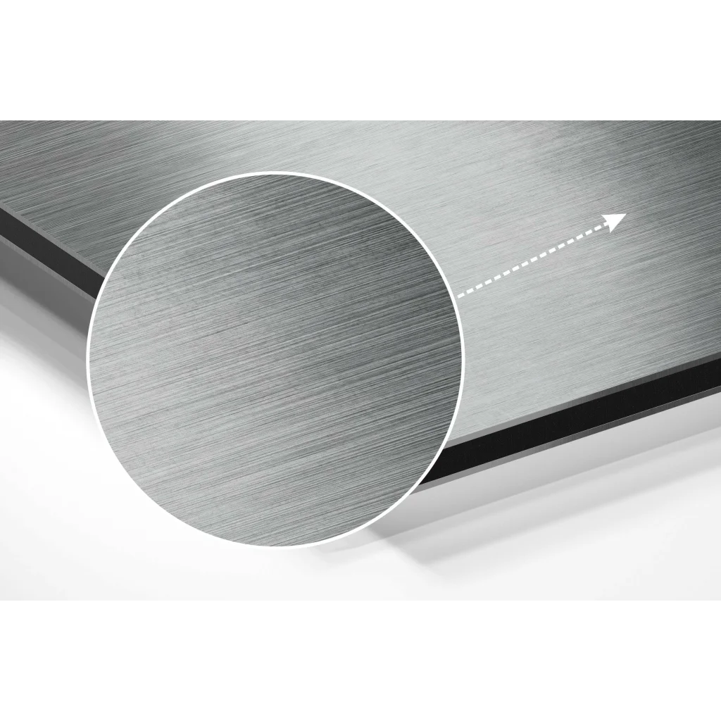 Stunning brushed aluminium dibond wall art with silver metal finish