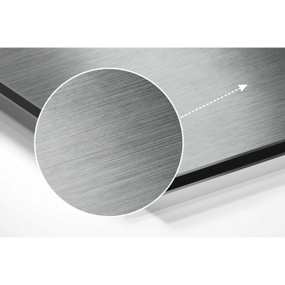 Stunning brushed aluminium dibond wall art with silver metal finish