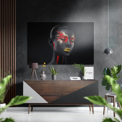 Samsung QLED 8K TV on brushed aluminium dibond wall art