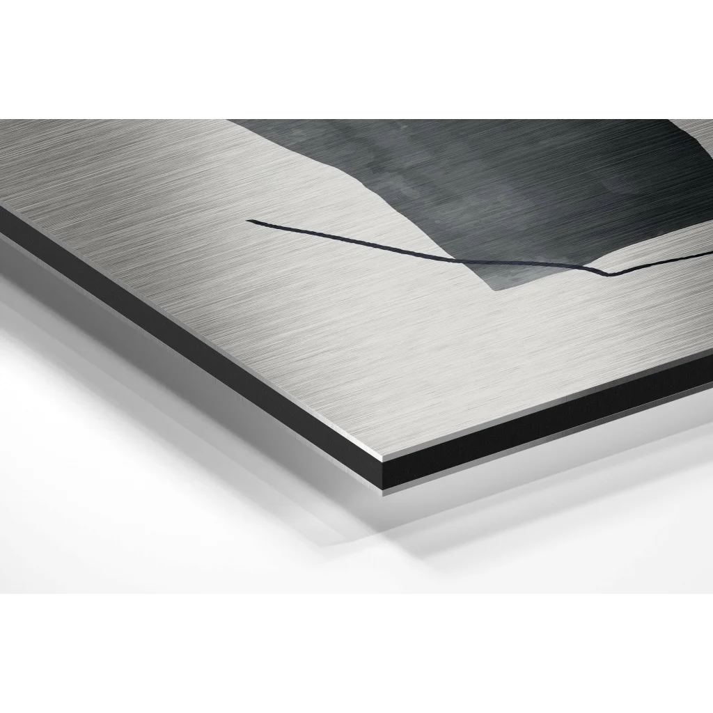 Brushed stainless steel cutting board in stunning brushed aluminium dibond wall art