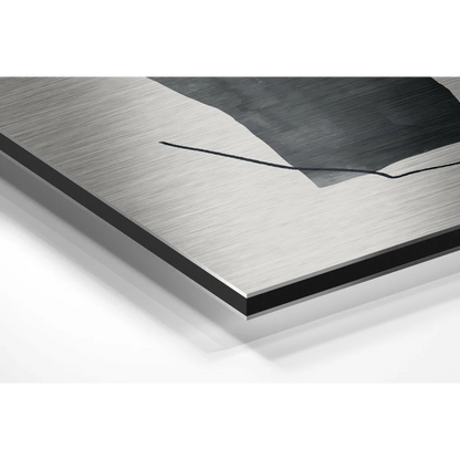Brushed stainless steel cutting board in stunning brushed aluminium dibond wall art