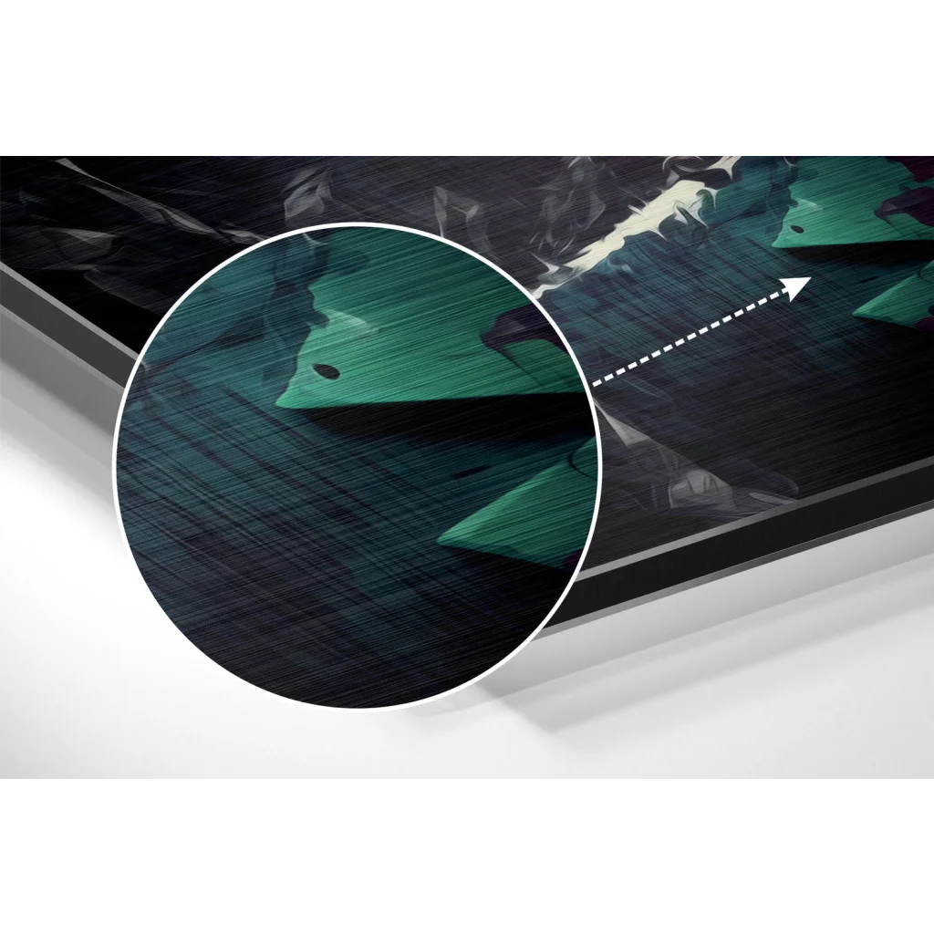 glass wall art Green and black textured mouse pad in brushed aluminium dibond design