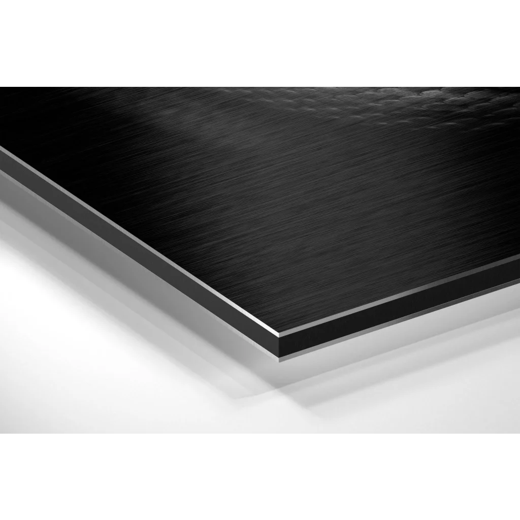 Sleek black brushed aluminium dibond wall art plate