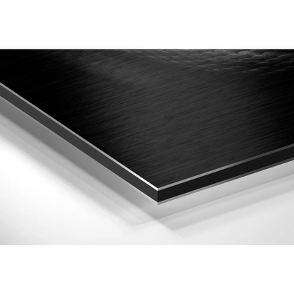 Sleek black brushed aluminium dibond wall art plate