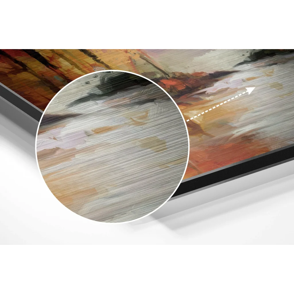 glass wall art Stunning silver brushed aluminium dibond wall art in black frame