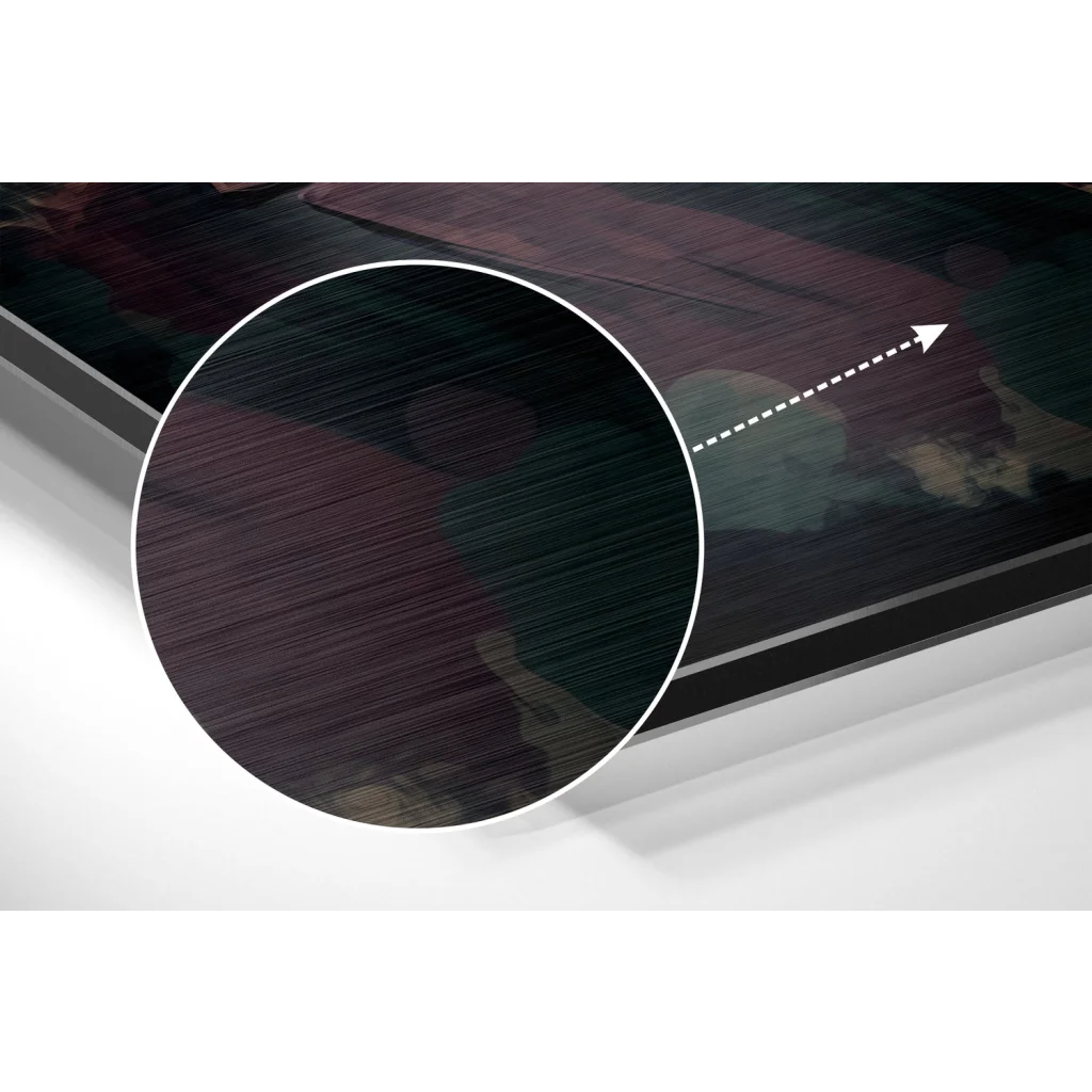 Black and white camo laptop skin on brushed aluminium dibond art