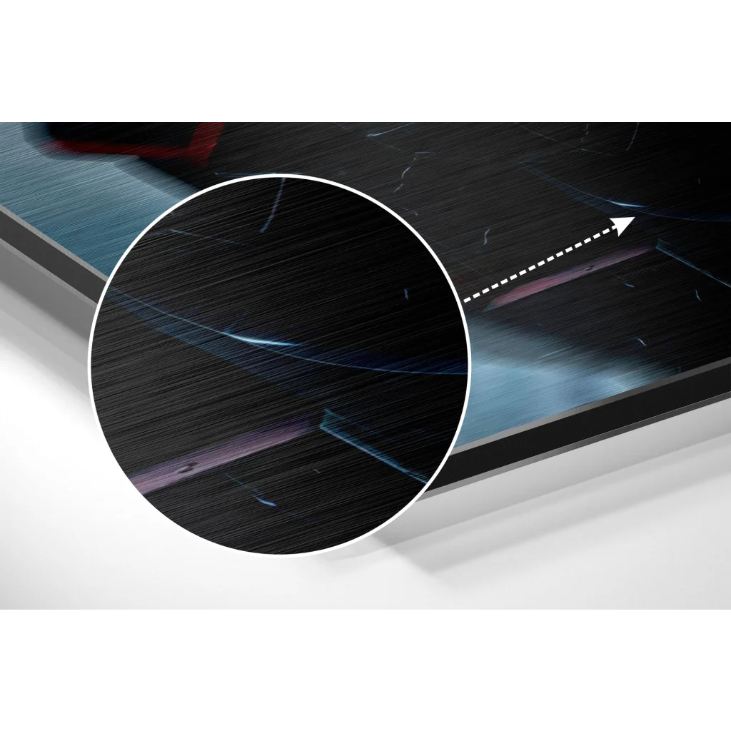 Stunning black and blue solar panel on brushed aluminium dibond wall art