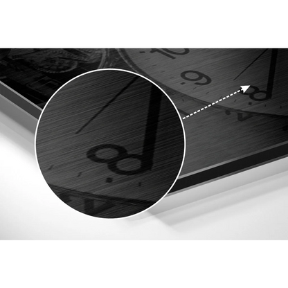 Stunning brushed aluminium dibond wall clock with wooden face