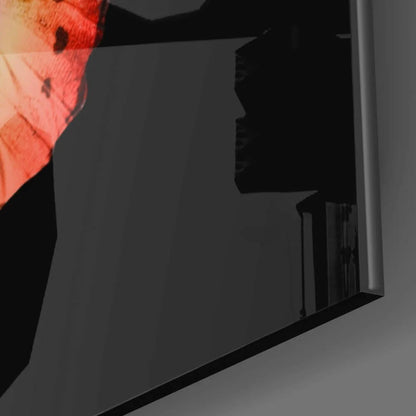 Stunning Butterfly Glass Wall Art with vibrant orange accents