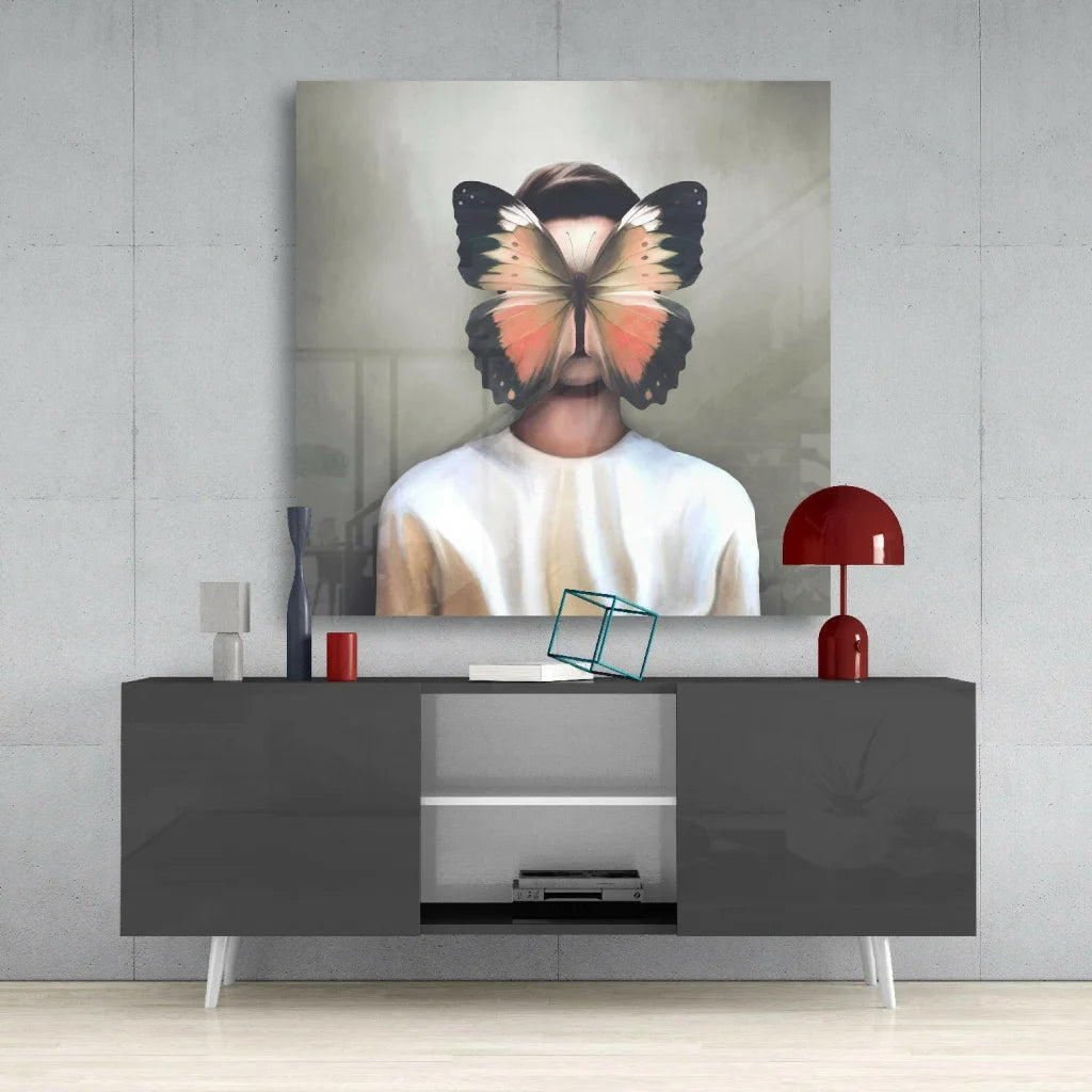 Stunning butterfly wall art canvas with vibrant orange and black wings